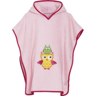 Eule Badeponcho rosa