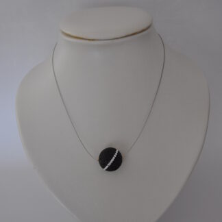 Lavakugel schwarz mit Swarovski Strass