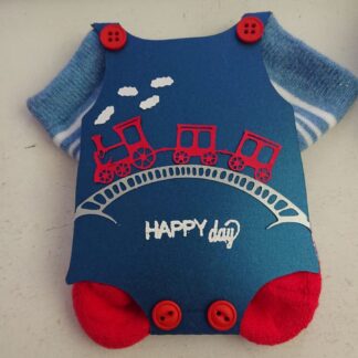 Baby-Karte, blau mit Söckchen