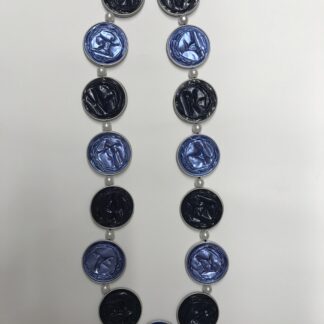 Nespresso Halskette, blau mit Perlen