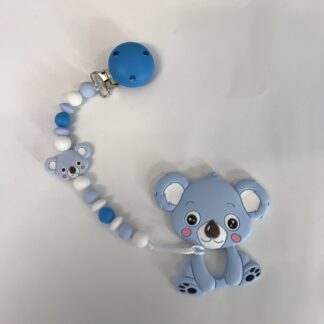 Silikon Beiss-/Nuggikette, hellblau Koala