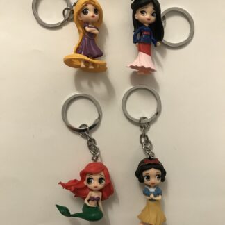 Prinzessinnen Schlüsselanhänger 3D: Arielle, Schneewittchen, Mulan, Rapunzel