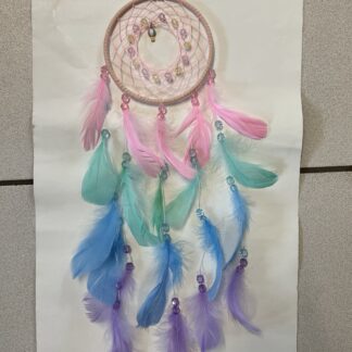Farbiger Traumfänger in rosa, mint, blau, flieder